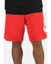 red nike sweat shorts mens