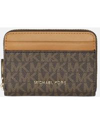 Michael Kors - Jet Set Portemonnee S Brown/acorn - Lyst