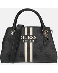 Guess - Noelle Ii Luxury Satchel Handtas Coal Logo - Lyst
