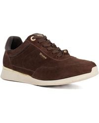 Dune - Entitle Leather Lace Up Runner Trainers - Lyst