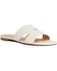 Dune - Lovable T Leather Slip-On Sandals - Lyst