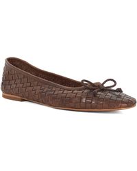 Dune - Heat Woven Leather Bow Detail Ballet Pumps - Lyst