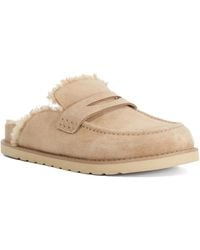 Dune - Goldys Faux Shearling Lined Backless Mule Suede Loafers - Lyst