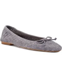 Dune - Heat Woven Leather Bow Detail Ballet Pumps - Lyst