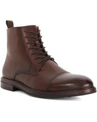 Dune - Matias Wf Wide Fit Toe Cap Detail Leather Ankle Boot - Lyst