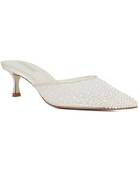 Dune - Cuddling Sea Pearl Embellished Kitten Heel Wedding Mules - Lyst