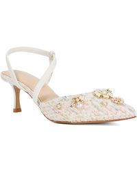 Dune - Wf Dyana Floral Emellished Boucle Open Courts - Lyst