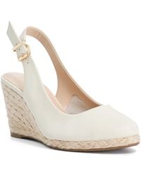 Dune - Wf Capable Wide Fit Leather Wedge Heel Sandals - Lyst