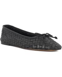 Dune - Heat Woven Leather Bow Detail Ballet Pumps - Lyst