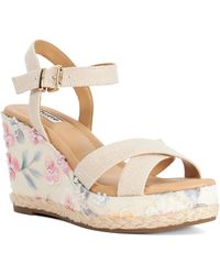 Dune - Kalmiah Floral Fabric Wedge Sandals - Lyst