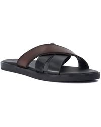 Dune - Iker Cross Over Strap Leather Sandals - Lyst
