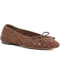 Dune - Heat Woven Leather Bow Detail Ballet Pumps - Lyst