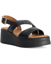 Dune - Karing Leather Wedge Sandals - Lyst