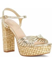 Dune - Minogue Raffia Platform Heels - Lyst