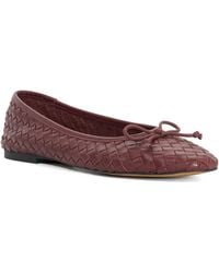 Dune - Heat Woven Leather Bow Detail Ballet Pumps - Lyst