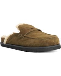 Dune - Goldy Faux Shearling Lined Backless Mule Suede Loafers - Lyst