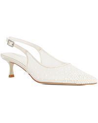 Dune - Companionship Sea Pearl Embellished Kitten Heel Wedding Sh - Lyst