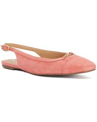 Dune - Hanna Suede Sling Back Logo Flats - Lyst