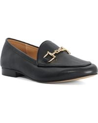 Dune - Wf Glair Wide Fit Almond Toe Buckle Detail Loafers - Lyst