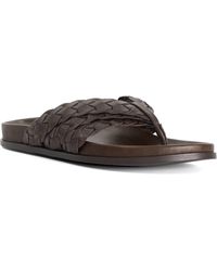 Dune - Lindie Woven Leather Toe Post Flip Flop Sandals - Lyst