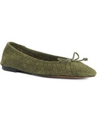Dune - Heat Woven Leather Bow Detail Ballet Pumps - Lyst
