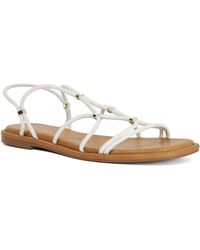 Dune - Leola Flat Leather Strappy Sandals - Lyst