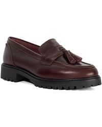 Dune - Wf Gracelyn Wide Fit Cleated Sole Leather Tassel Trim Loaf - Lyst