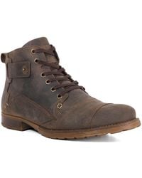 Dune - Simon Wf Wide Fit Leather Seam Detail Ankle Boots - Lyst