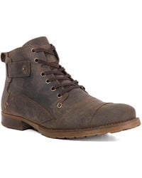 Dune - Simon Wf Wide Fit Leather Seam Detail Ankle Boots - Lyst