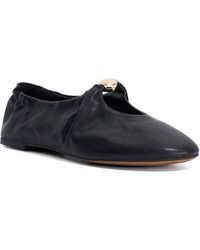 Dune - Havella Ruched Leather Ballet Flats - Lyst