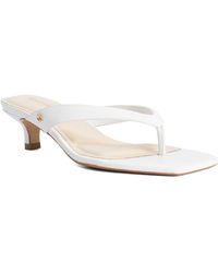 Dune - Manic Square Toe Kitten Heel Flip Flop Thong Sandals - Lyst