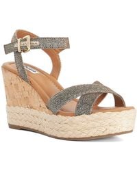 Dune - Kindest Cork And Woven Wedge Sandals - Lyst