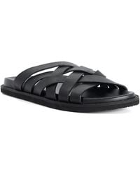 Dune - Iddris Leather Woven Slip-On Sandals - Lyst