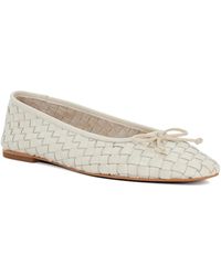 Dune - Heat Woven Leather Bow Detail Ballet Pumps - Lyst
