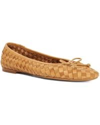 Dune - Heat Woven Leather Bow Detail Ballet Pumps - Lyst
