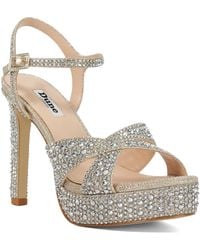Dune - Mayve Embellished Platform High-Heel Open Sandals - Lyst