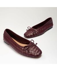 Dune - Heat Woven Leather Bow Detail Ballet Pumps - Lyst
