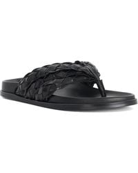Dune - Lindie Woven Leather Toe Post Flip Flop Sandals - Lyst
