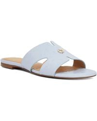 Dune - Lovable T Leather Slip-On Sandals - Lyst