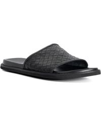 Dune - Ivar Woven Leather Slider Sandal - Lyst