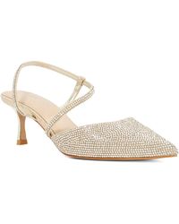 Dune - Competitives Embellished Open Kitten Heel Courts - Lyst