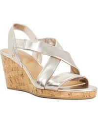Dune - Wf Kamies Wide Fit Cork Wedge Heel Shoes - Lyst