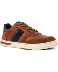 Dune - Terence Leather-Trim Low-Top Trainers - Lyst