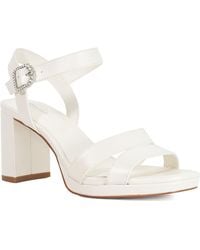 Dune - Madeforlove Leather Platform Block Heel Bridal Shoes - Lyst