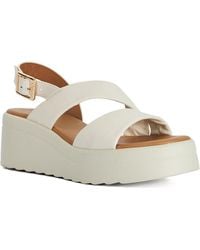 Dune - Karing Leather Wedge Sandals - Lyst