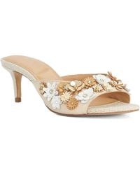 Dune - Maizy Leather Floral Embellished Heel Mules - Lyst