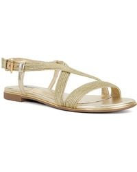 Dune - Lope Metallic Flat Sandals - Lyst
