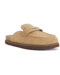 Dune - Goldens Suede Backless Mule Loafers - Lyst