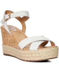 Dune - Kindest Cork And Woven Wedge Sandals - Lyst