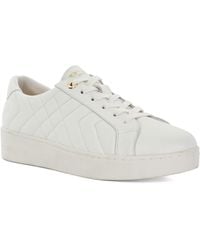 Dune - Wf Egent Quilted Leather Lace Up Trainers - Lyst